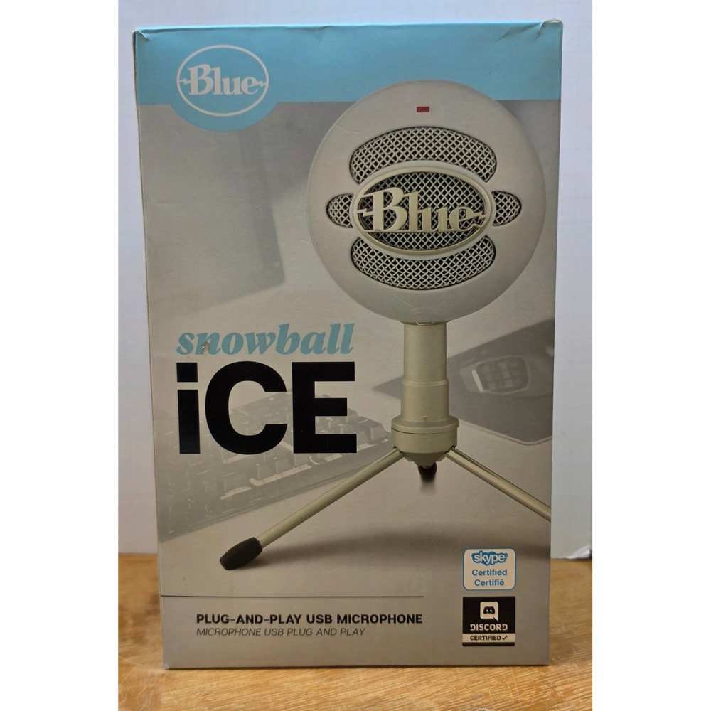 Blue Snowball iCE USB Microphone White Cardioid Condenser for PC Mac Streaming